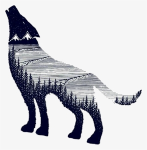Lobo Blackandwhite Sticker By - Wolf Silhouette Tattoo