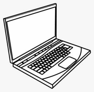 Vector Freeuse Library Laptop Clipart - Laptop Black N White