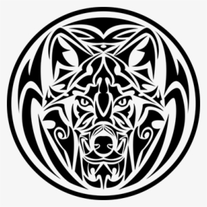Vinilo Decorativo Tenvinilo Color - Tribal Wolf Tattoo Circle