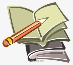 Pencil And Notebook Royalty Free Vector Clip Art Illustration - Lapis E Caderno Png