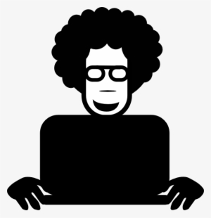Clip Transparent Library Afro Clipart Line - Vector Bermain Laptop Png