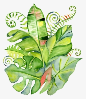 Hand Painted Realistic Tropical Leaves Png Transparent - Tropischer Blattwreath Sind Sie Meine Trauzeugin Karte