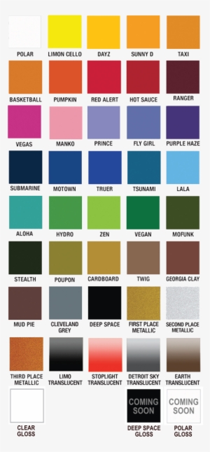 Plutonium Color Chart - Sun And Rain Paint Colors