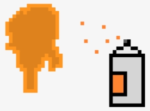 Orange Spray Can With Paint Mark - Spray Paint Pixel Art