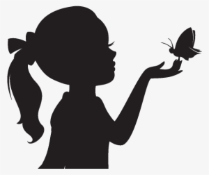 Where The Wild Things Are Silhouette Png Vector Free - Silhouette Of Girl With Butterflies