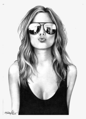 Pin By Hanna Etti On Drawing Ideas - Girl With Shades Drawing