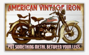 American Vintage Iron, Motorcycle Sign Old Wood Signs - Motorcycle