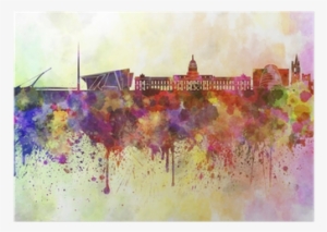 Dublin Skyline In Watercolor Background Poster • Pixers®