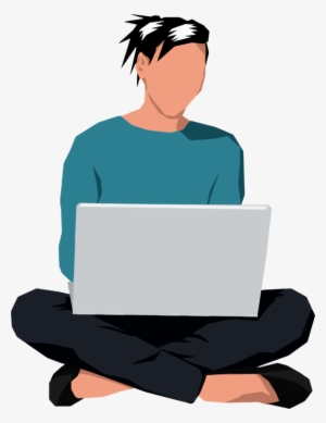 Laptop Manspreading Sitting Can Stock Photo - Sitting Down Clipart Transparent
