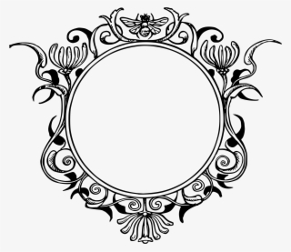 Floral Frame - Round Vintage Frame Png