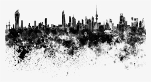 City In Watercolor Background