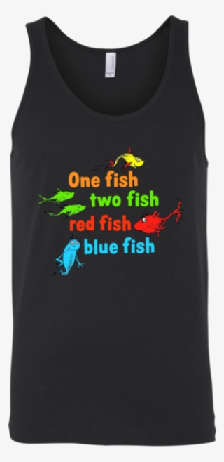 Seuss One Fish Two Fish Red Blue Tank Top - Dr Seuss Fish