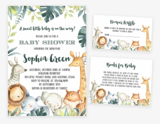 Safari Animals Baby Shower Invitation Pack - Paper