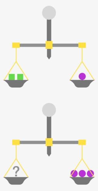 In Order To Balance The Scale, How Many Green Squares - Square Triangle Circle Puzzle Answer
