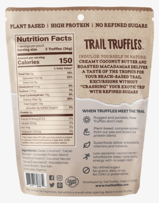 Trail Truffle Variety Pack - Nutrition Facts Label