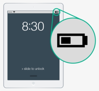 A Battery Power Symbol Highlighted On Tablet - アイス クリーム イラスト