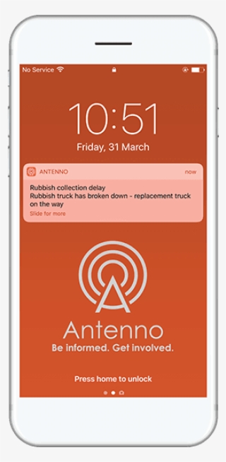 Antenno Rubbish Collection Notification On A Mobile - Iphone