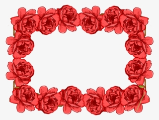 Free Digital Bright Flower Frame Png And Journaling - กรอบ กุหลาบ Png