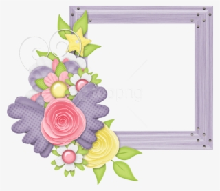 Free Png Best Stock Photos Cute Large Design Purple - Cute Flower Frame Png