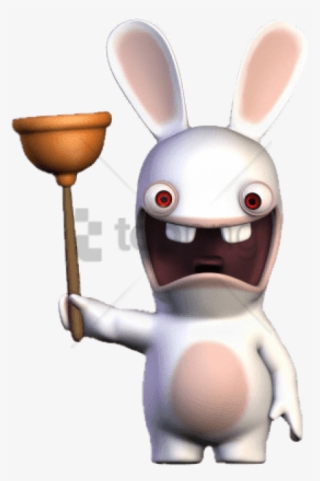 Download Rabbid Holding Toilet Plug Clipart Png Photo - Raving Rabbids
