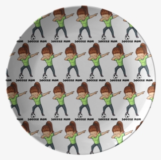 Soccer Mom Dabbing Funny Dinner Plate, Gifts For Football - Cartoon