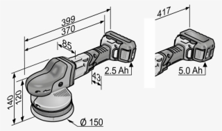 Product Drawing Xfe 15 150 - Flex Xfe15 150 Cordless Random Orbital Polisher