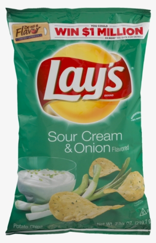 Lay's Sour Cream & Onion Potato Chips, - Sour Cream And Onion Chips