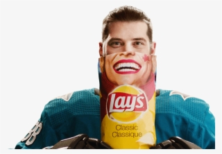 Brent Burns Holding Lays Chip Bag - Lays
