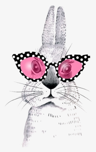 March Holland Hare Cartoon Lop Rabbit Easter Clipart - Dessin Lapin Avec Lunettes