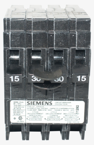 15/30/15amp 240v 2-pole Type Qt Push On Quad Breaker, - 30 15 Quad Breaker