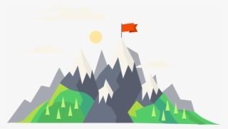 Mountain Euclidean Top Red Flag Transprent Png - Top Of Mountain Png