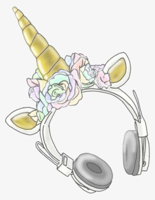 #unicorn #headphones #rose #crown #flower #flowercrown