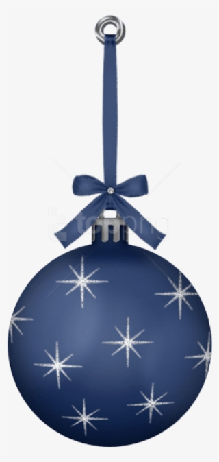 Dark Blue Hanging Christmas Ball Ornament Png - Christmas Bauble Dark Blue
