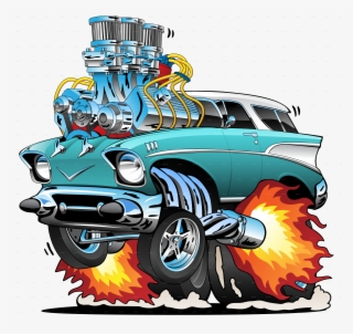 57 V2 57 V2 - Muscle Car Hot Rod Cartoon Car