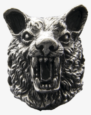 Snarling Dire Wolf Ring - Bronze Sculpture