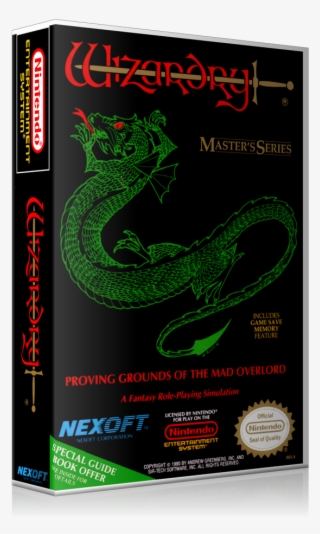 Nes Wizardry Retail Game Cover To Fit A Ugc Style Replacement - Black Mamba