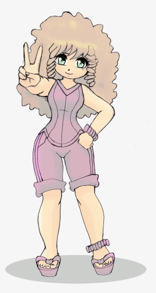 Curly Hair Girl - Cartoon
