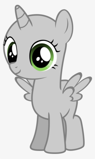 Cute Grey Cartoon Pegasus With Big Green Eyes Tattoo - Mylittlepony