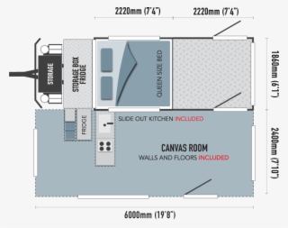 Voyager Floor Plan Top View - Camper Trailer Top View