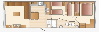 Moselle 40' X 12' 3 Bedroom Layout - Swift Moselle Caravan Layout