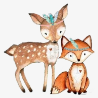 #tribal #fox #deer #woodland #forest #animals - Deer Nursery Print