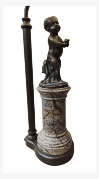 Art Nouveau Marble & Bronze Figural Lamp - Bronze Sculpture