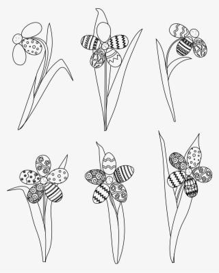 Some Easter Egg Flowers To Brighten Up This Dreary - Line Art