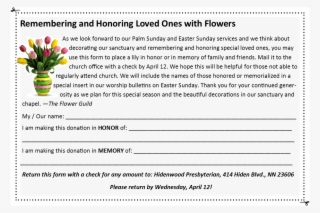 Easter Flower Form - Easter Flowers