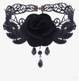 Gothic Flower Knitted Leaf Choker Necklace - Rosas Goticas