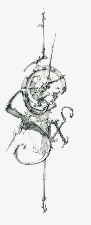 Tattoo Sketch Art Clock Of Work Retro - Abstract Clock Tattoo Design
