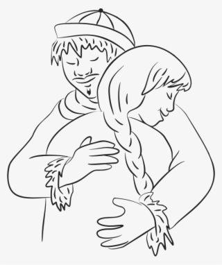 Medium Image - Gambar Sketsa Pelukan