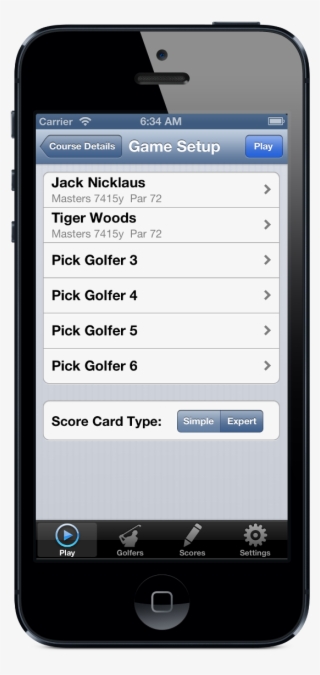 Tap "play" Button - Mobile App Navigation Interface