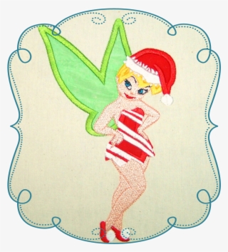 Christmas Tinkerbell Applique Machine Embroidery Design - Embroidery Minnie Mouse Christmas Designs