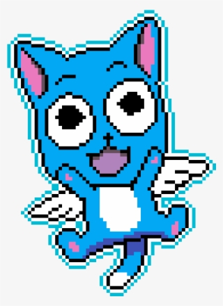 Happy The Dragon Cat - Fairy Tail Happy Pixel Art